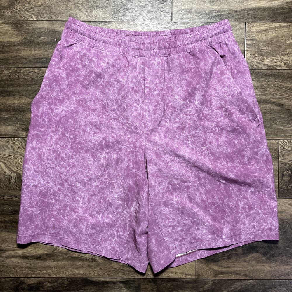 Lululemon Pace Breaker Shorts 9" Men's M Gravel Dust Vintage Plum OOM Lined EUC